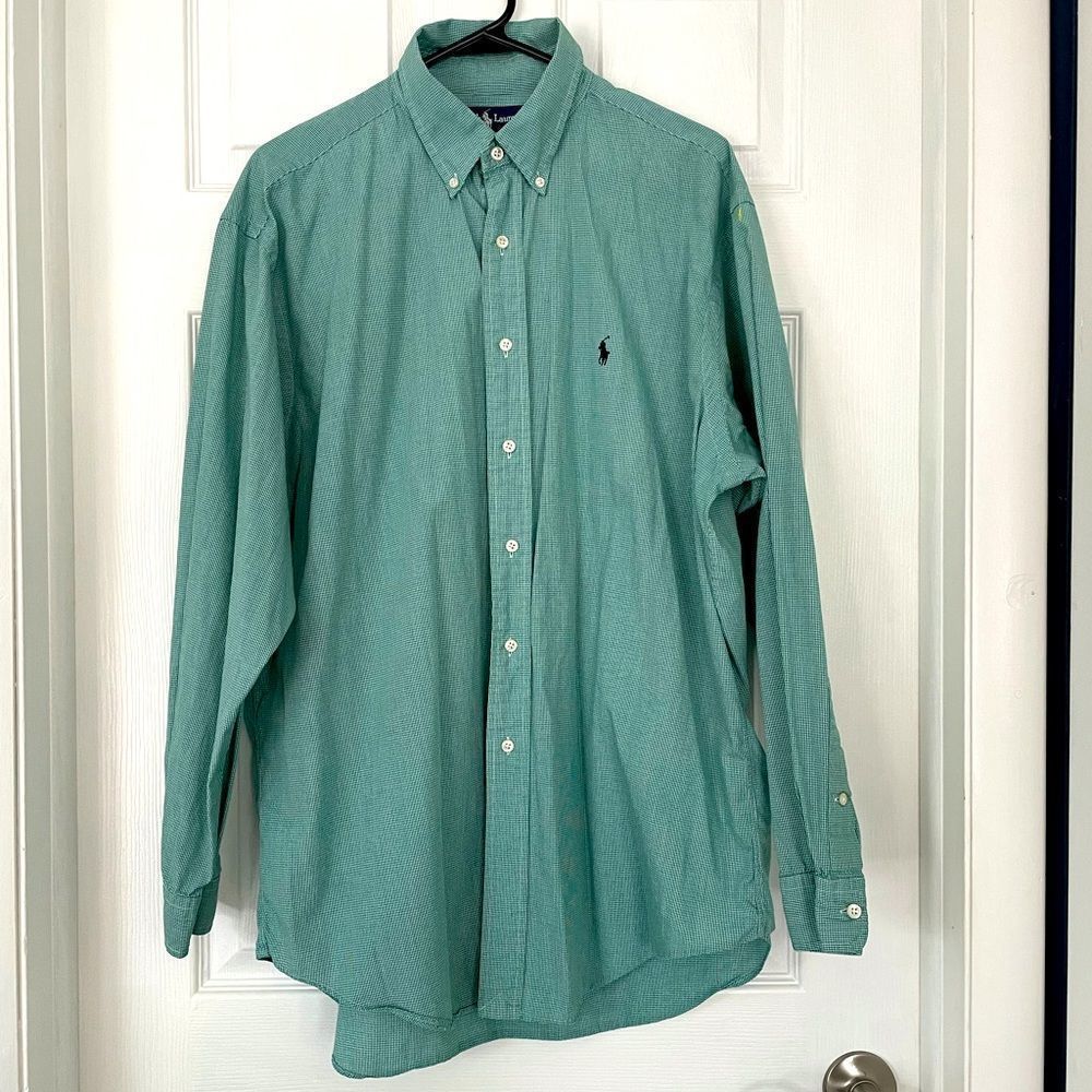 Ralph Lauren Checkered Button Up Long Sleeve Dress Shirt
